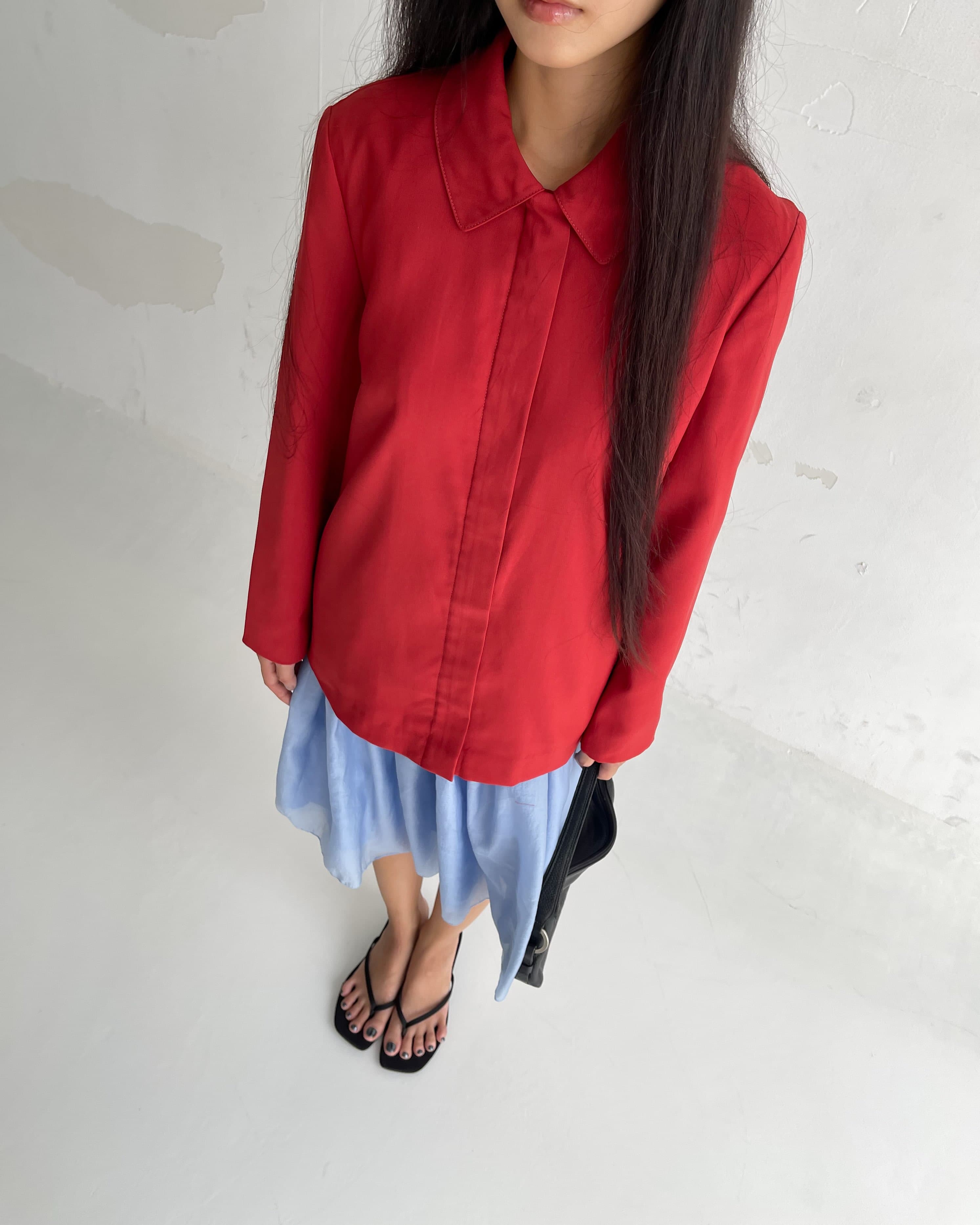• Zip up collar jacket
Length 65 | Chest 90 | Shoulder width 38 | 🏷️650 SOLD

• Skirt 
Length 61 | Waist 60~68 | 🏷️435 SOLD

T092617
SK092603